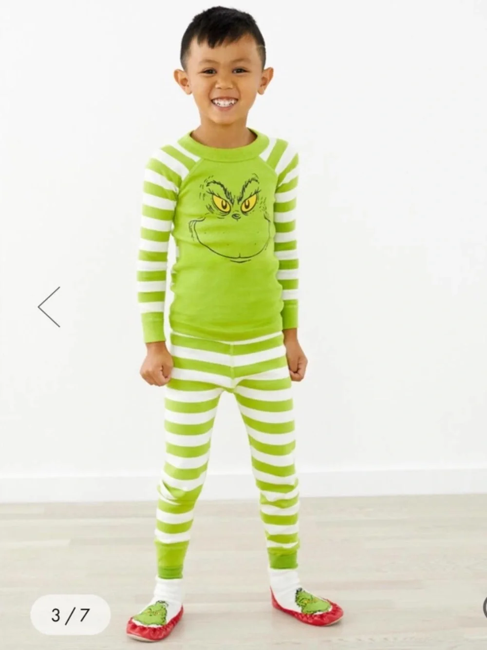 Hanna Andersson Dr.Suess Grinch Organic Cotton Long John Pajamas Boy Girl Size 8